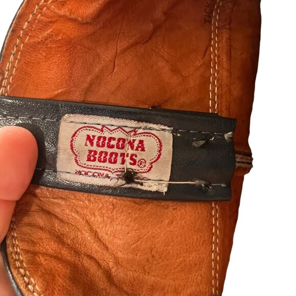 Vintage Nocona Steel Blue Leather Cowboy Boots Womens Size 6B Western Ranch - Picture 2 of 9